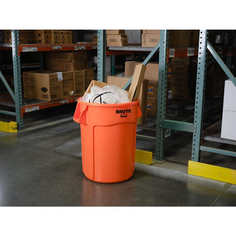 HY014 Rubbermaid BRUTE Container Hi-Visibility Orange 167Ltr