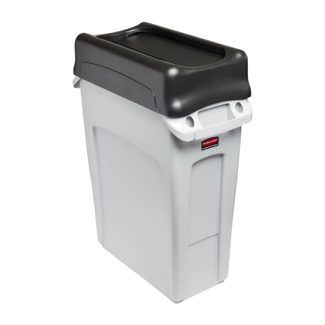 HY030 Rubbermaid Slim Jim Swing Lid Black
