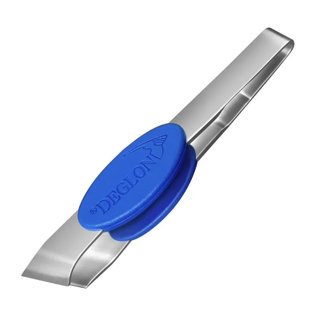 HY087 Deglon Angled Fish Bone Tweezers Bevelled Ends 12cm