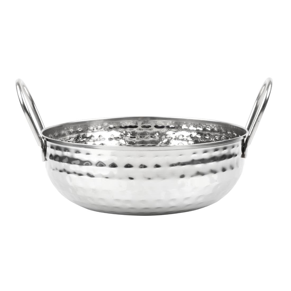 HY107 - Olympia Table Presentation Hammered Kadai Dish Stainless Steel 200mm