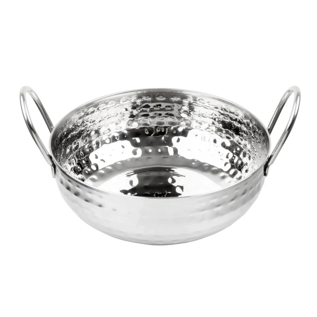 HY107 - Olympia Table Presentation Hammered Kadai Dish Stainless Steel 200mm