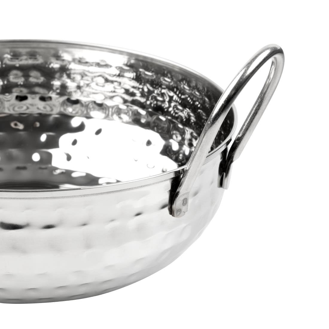 HY107 - Olympia Table Presentation Hammered Kadai Dish Stainless Steel 200mm