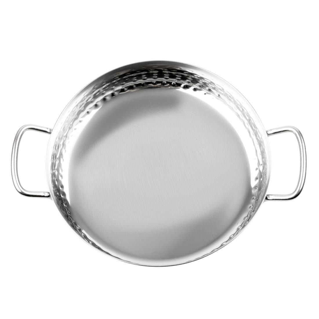 HY112 - Olympia Table Presentation Handled Dish Stainless Steel Hammered 180mm