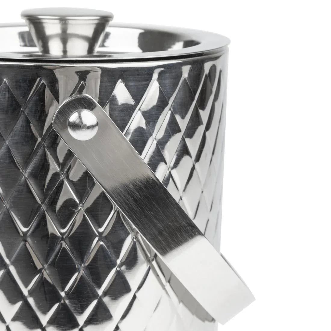 HY134 - Olympia Geo Double Wall Ice Bucket Stainless Steel 1950ml