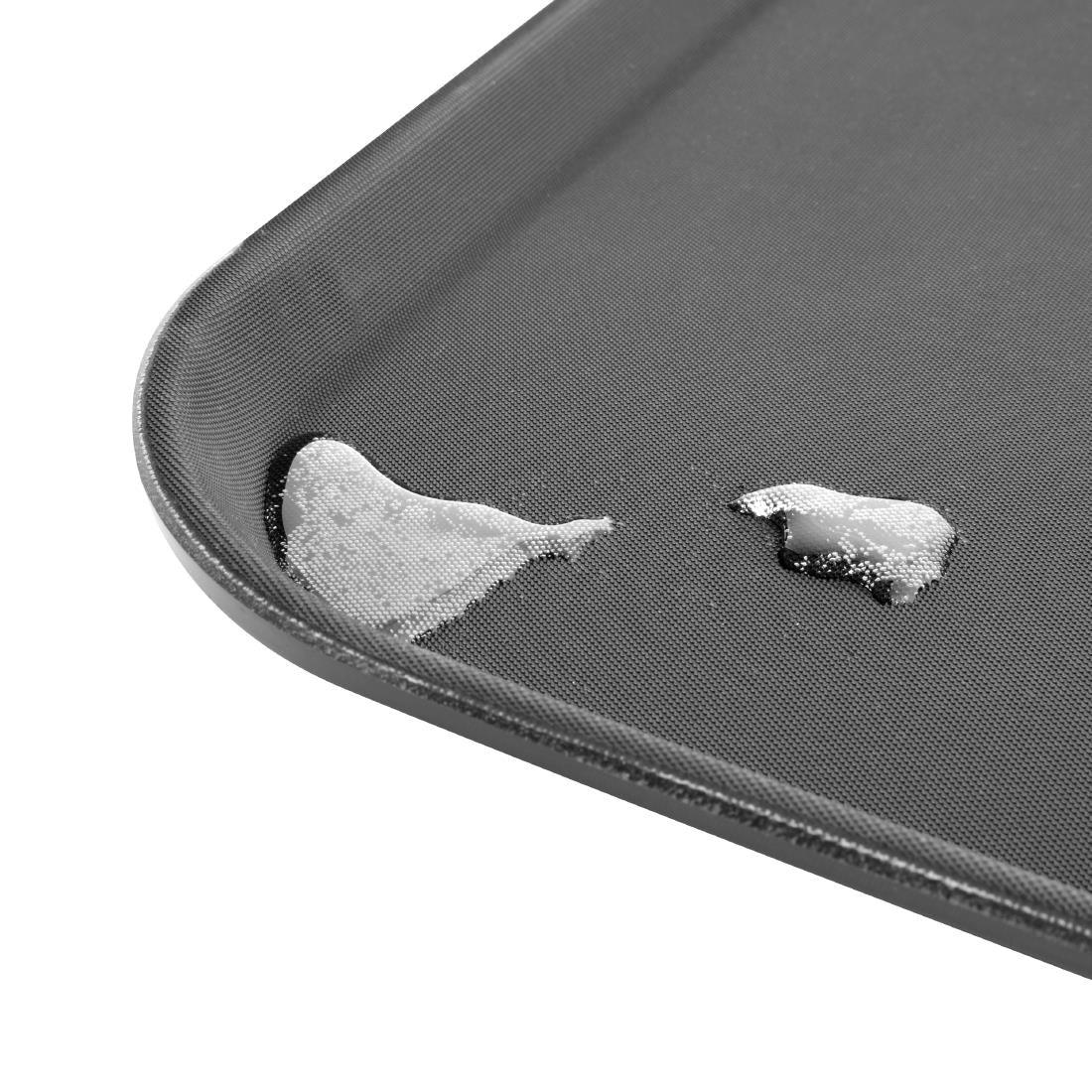 HY138 Olympia Kristallon Rectangular Tray Black Anti-Slip Fibreglass 405x560mm