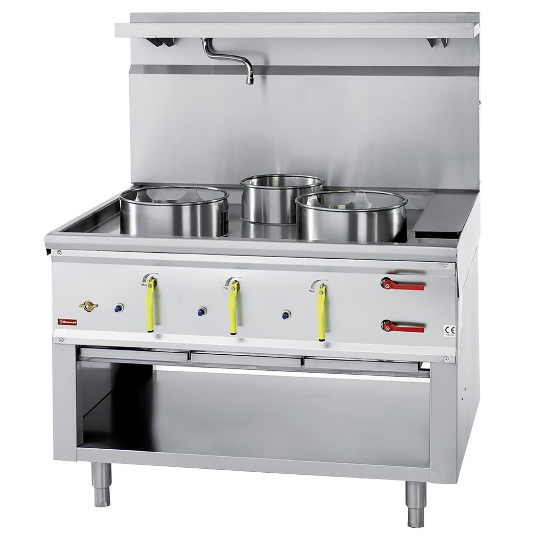 HY191 Diamond 3 Burner Wok Stove with Water Curtain