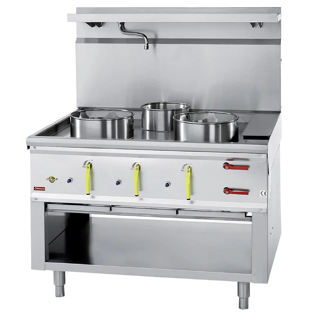 HY191 Diamond 3 Burner Wok Stove with Water Curtain