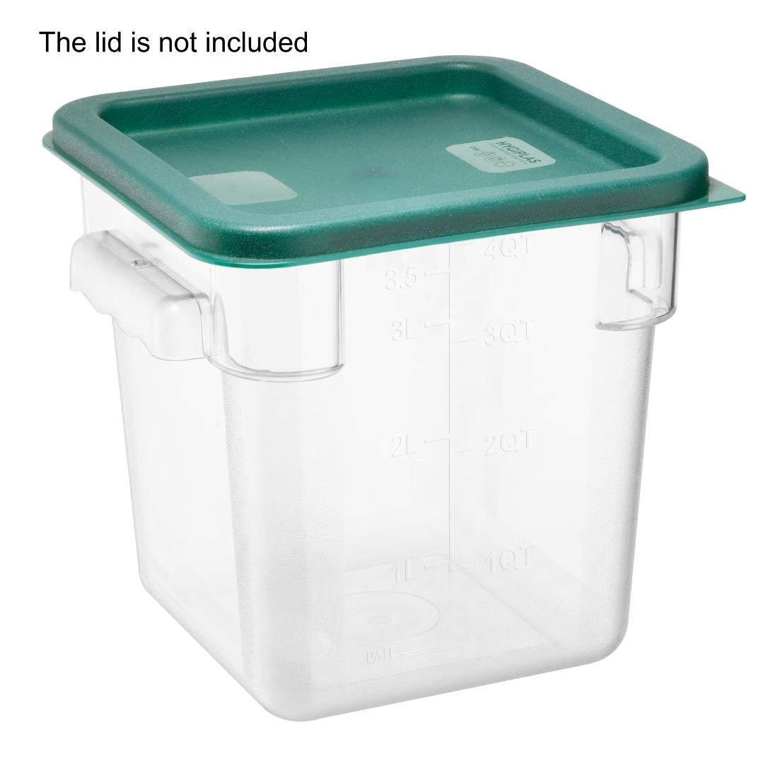 HY401 - Hygiplas Polycarbonate Square Storage Container 3.5Ltr