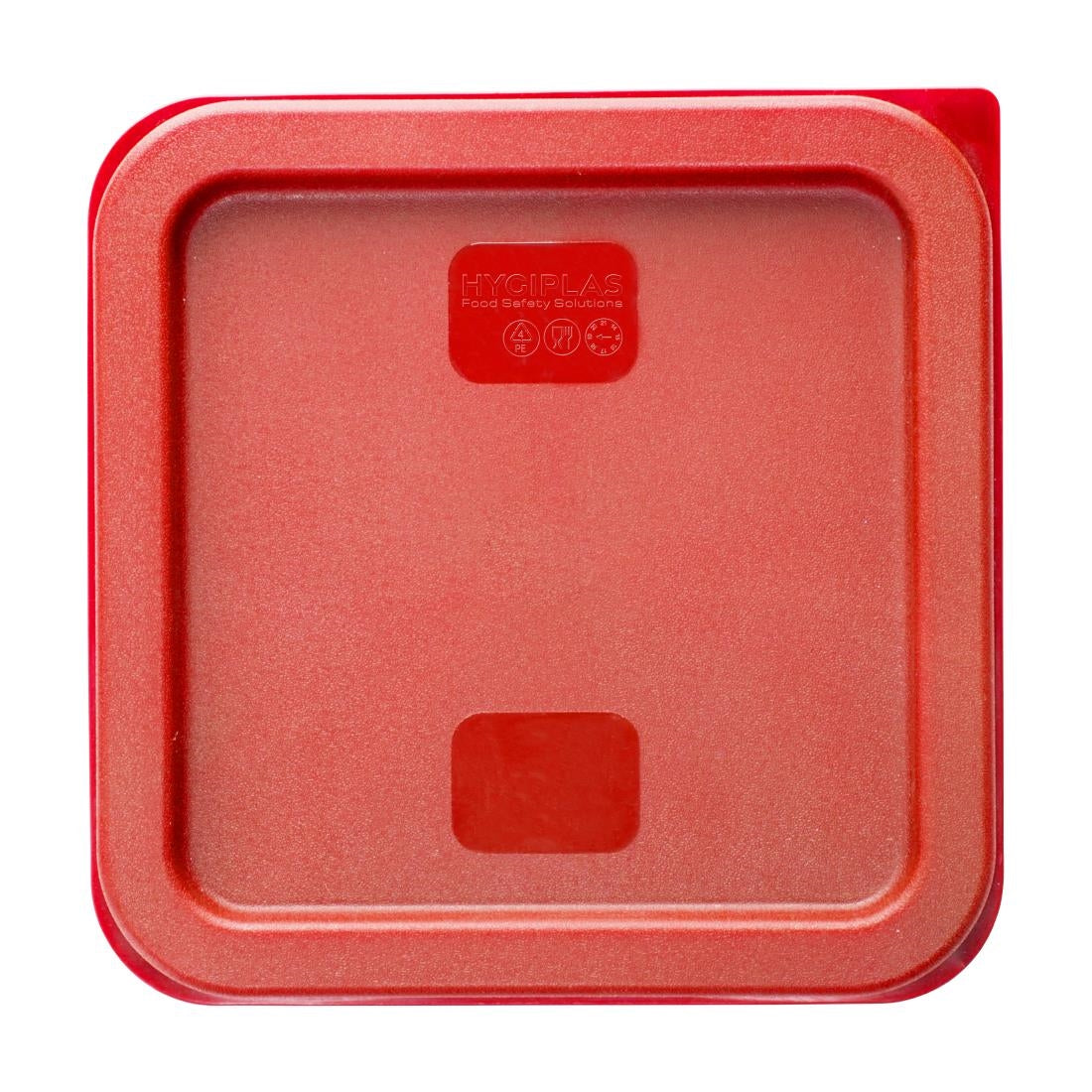 HY407 - Hygiplas Square Food Storage Container Lid Red Small