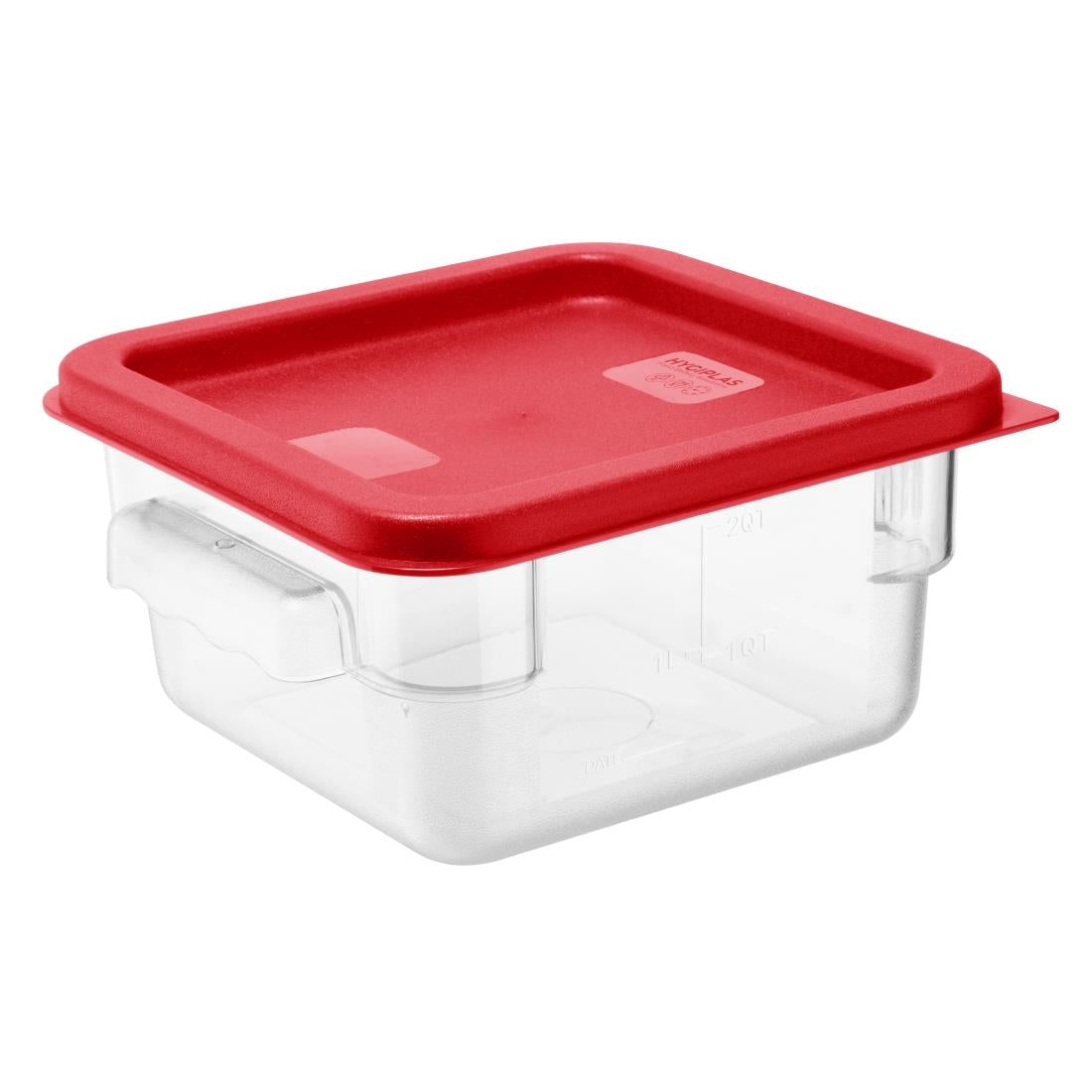 HY407 - Hygiplas Square Food Storage Container Lid Red Small