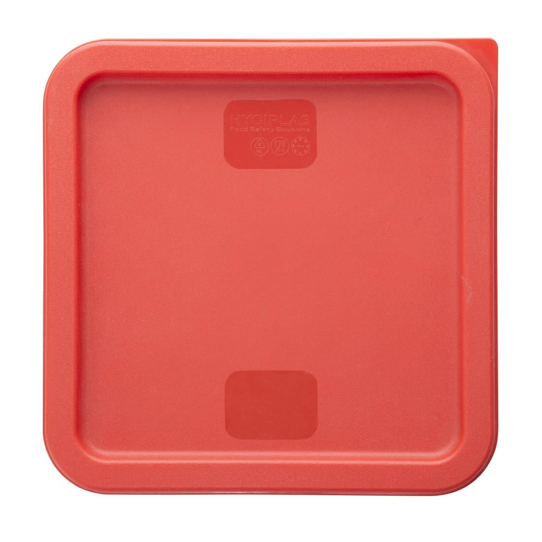 HY408 - Hygiplas Square Food Storage Container Lid Red Medium