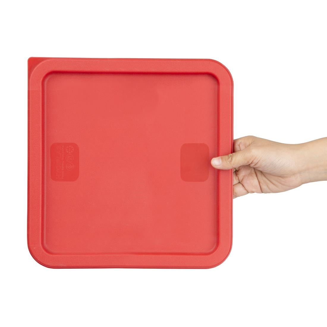 HY409 - Hygiplas Square Food Storage Container Lid Red Large