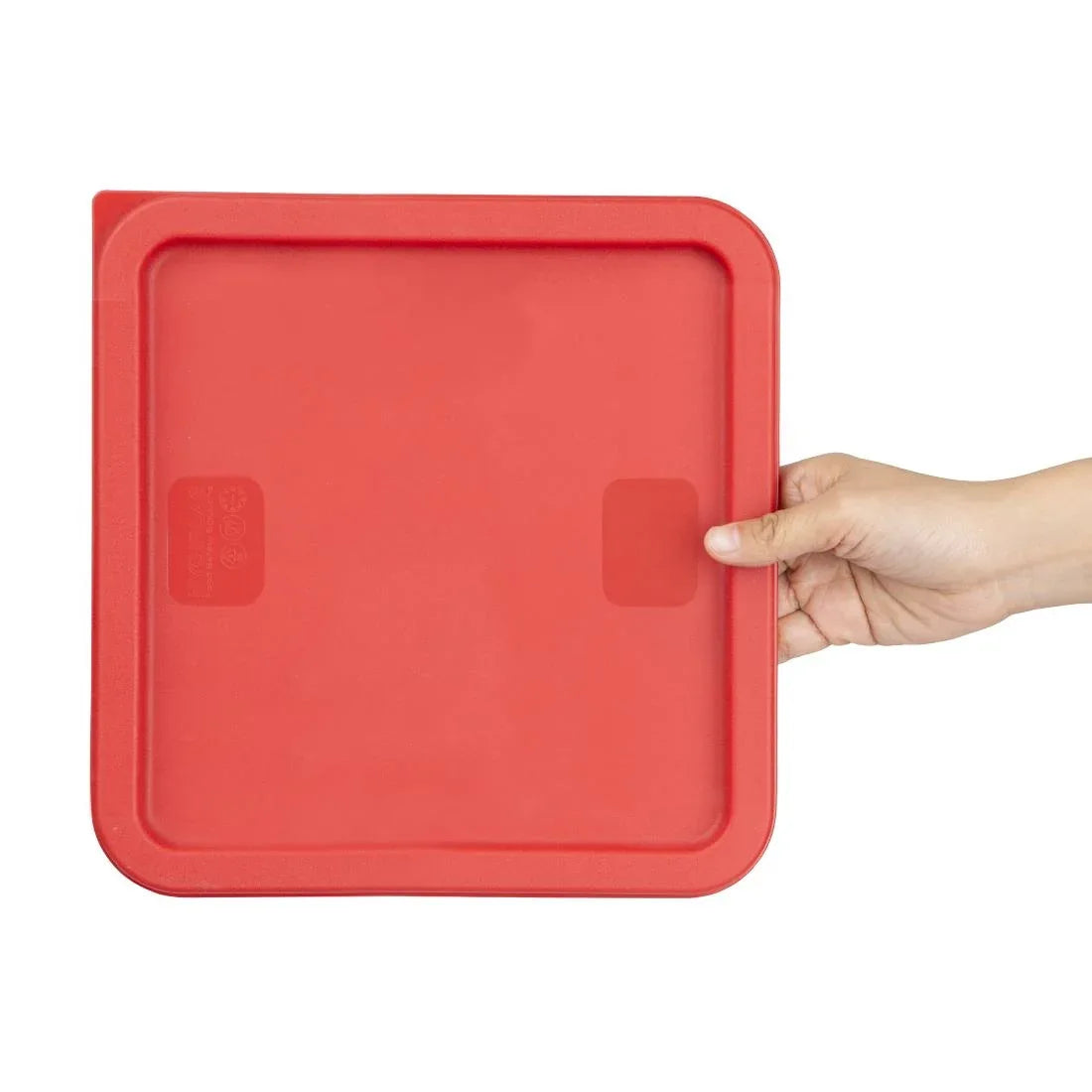 HY409 - Hygiplas Square Food Storage Container Lid Red Large