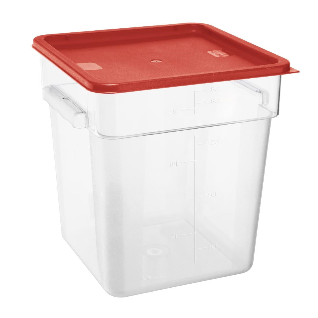 HY409 - Hygiplas Square Food Storage Container Lid Red Large