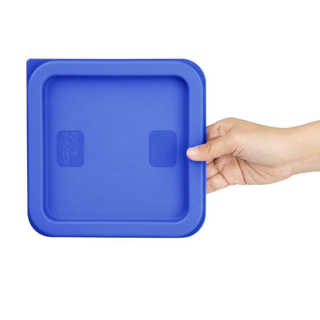 HY410 - Hygiplas Square Food Storage Container Lid Blue Small