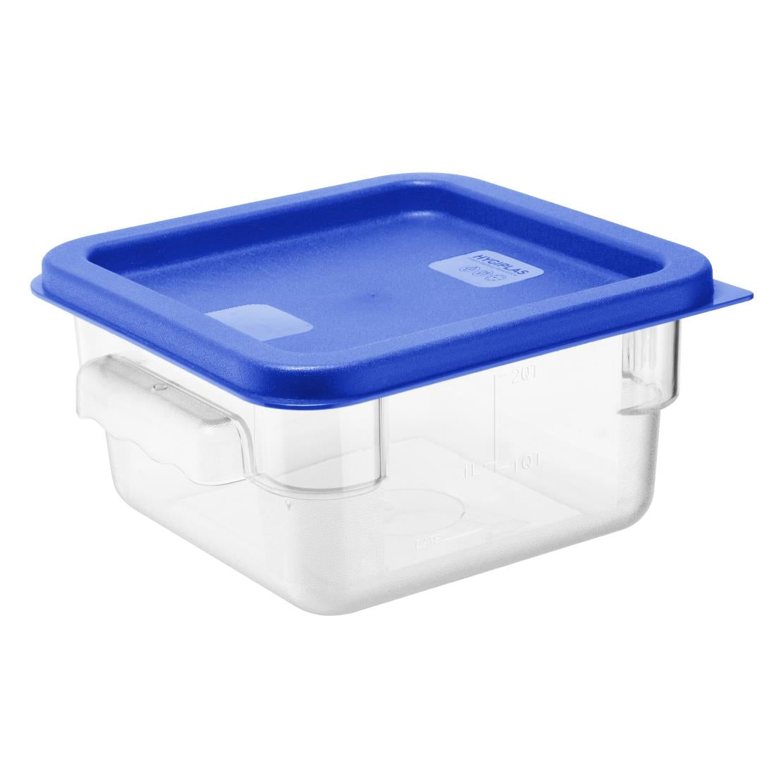 HY410 - Hygiplas Square Food Storage Container Lid Blue Small