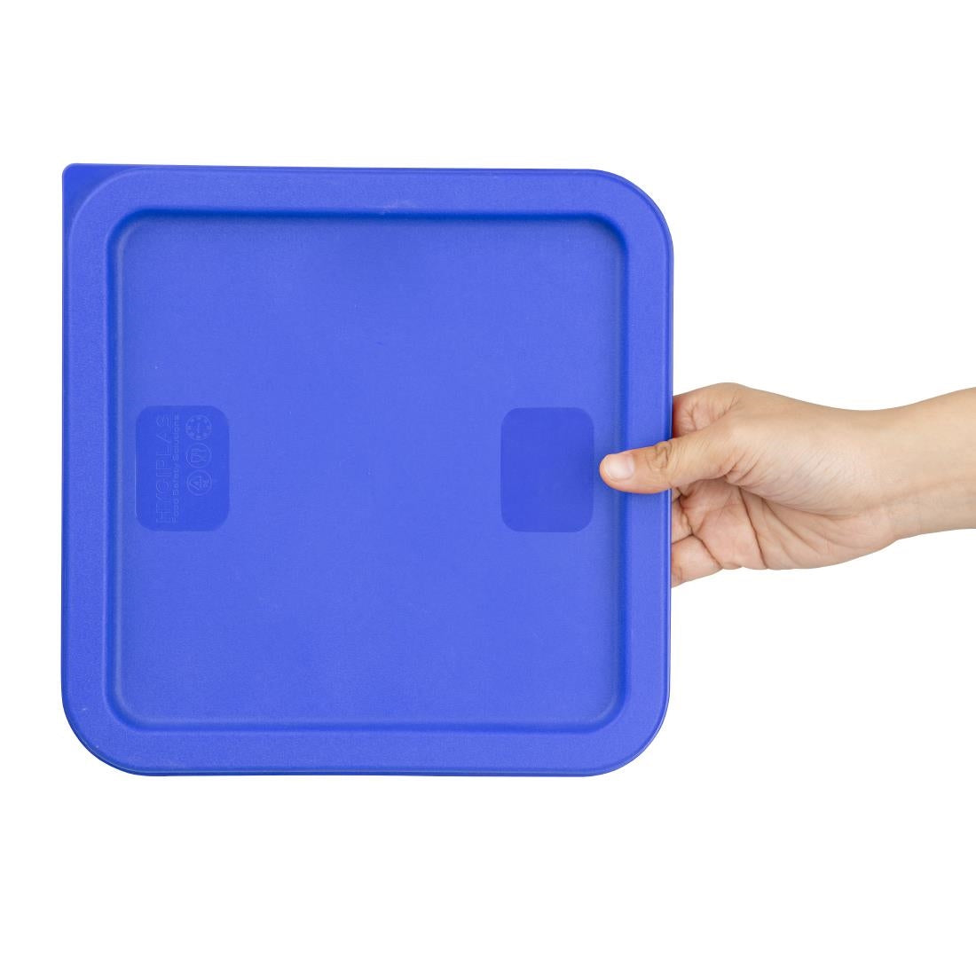 HY411 - Hygiplas Square Food Storage Container Lid Blue Medium