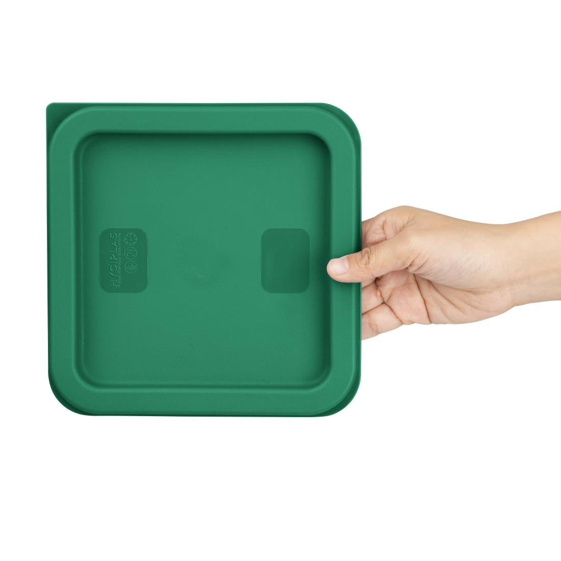 HY413 - Hygiplas Square Food Storage Container Lid Green Small