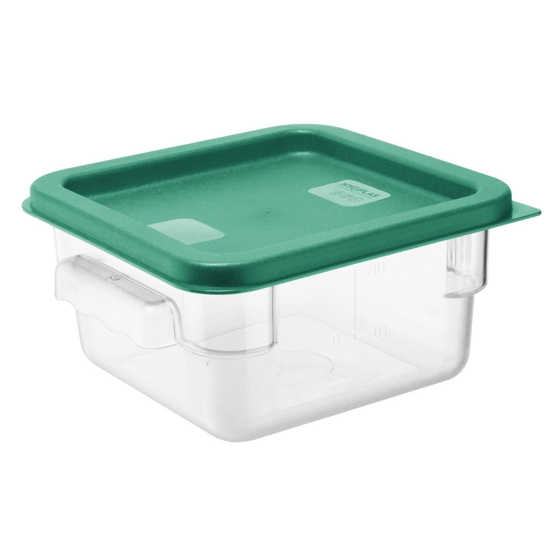HY413 - Hygiplas Square Food Storage Container Lid Green Small