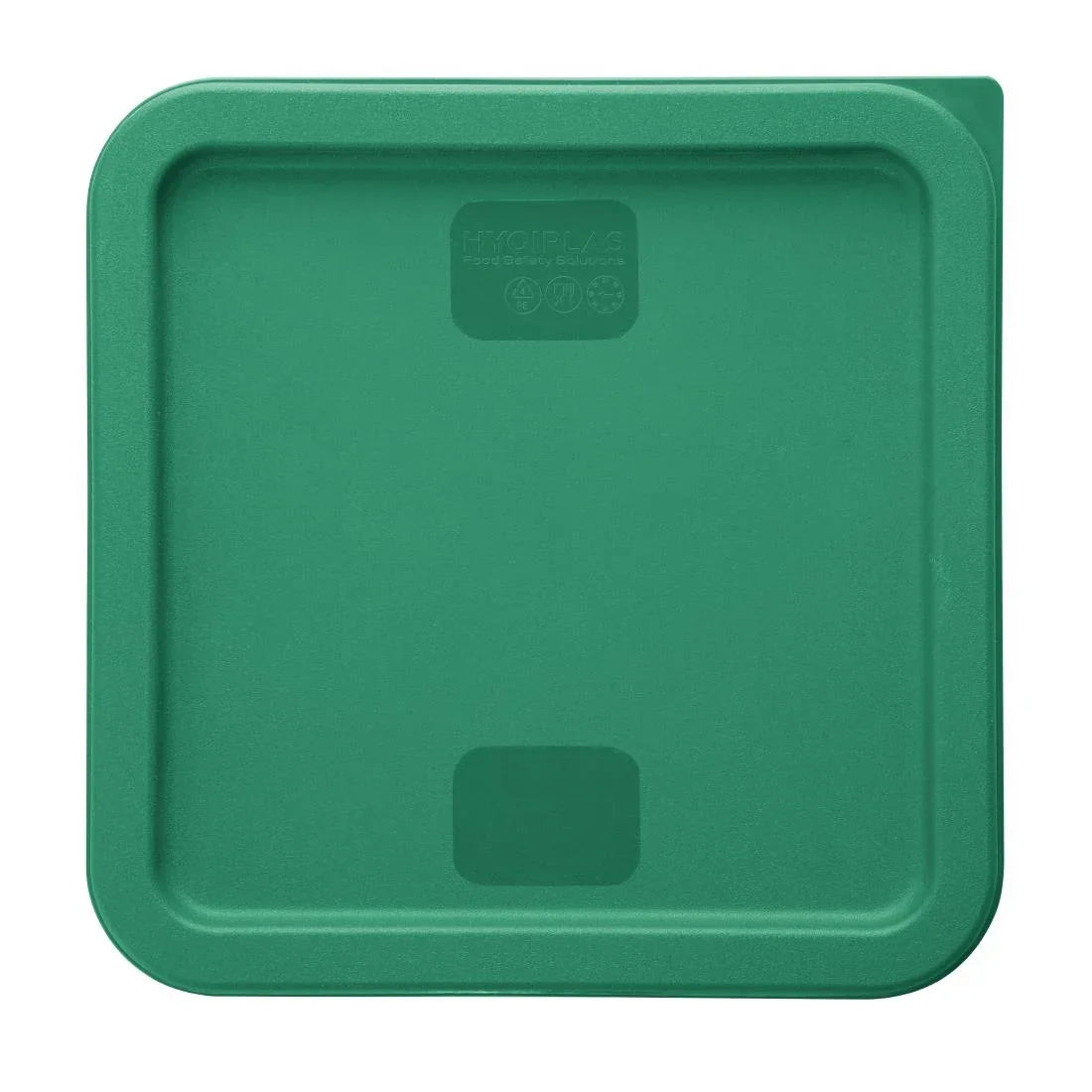 HY414 - Hygiplas Square Food Storage Container Lid Green Medium