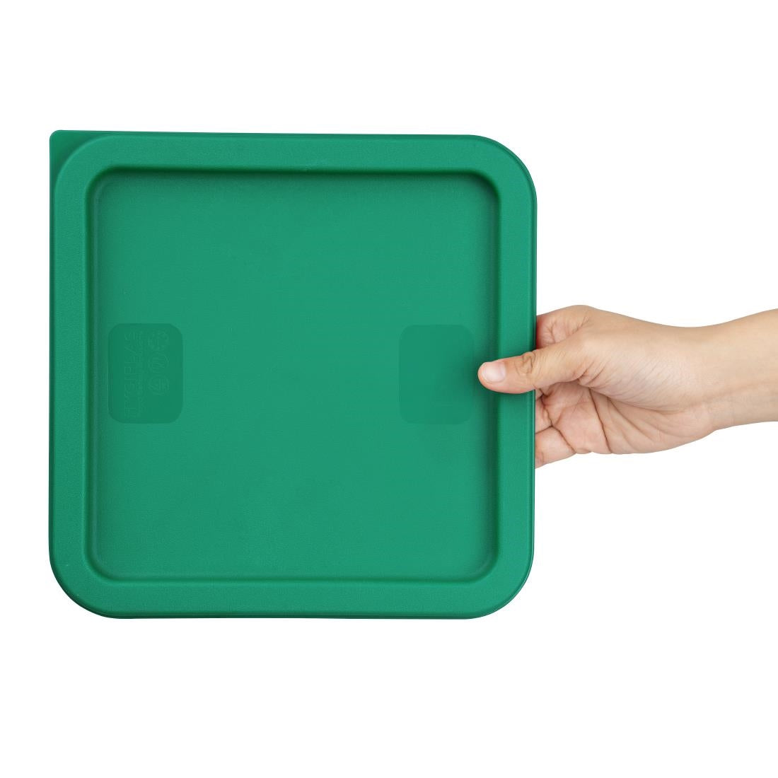HY414 - Hygiplas Square Food Storage Container Lid Green Medium