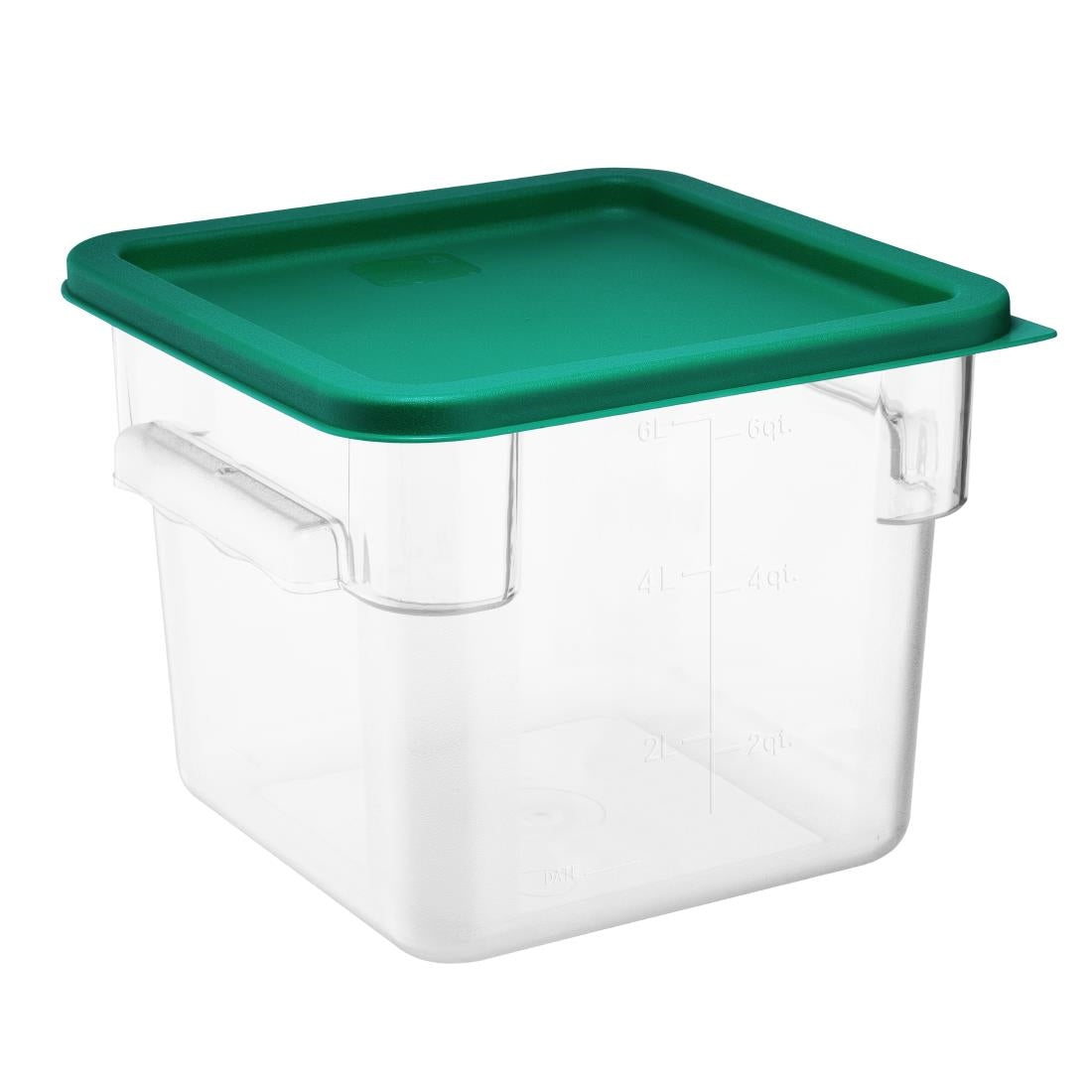 HY414 - Hygiplas Square Food Storage Container Lid Green Medium