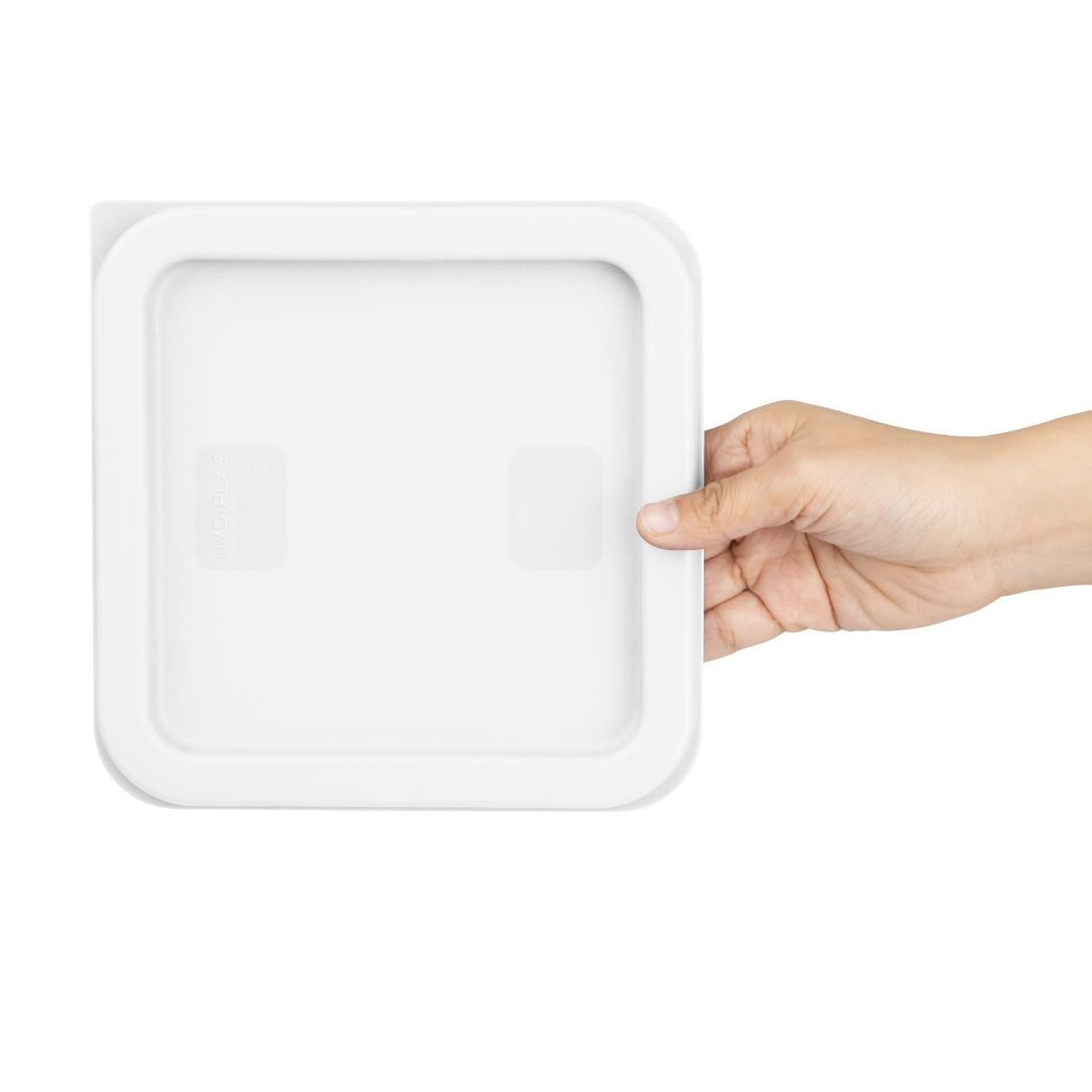 HY416 - Hygiplas Square Food Storage Container Lid White Small