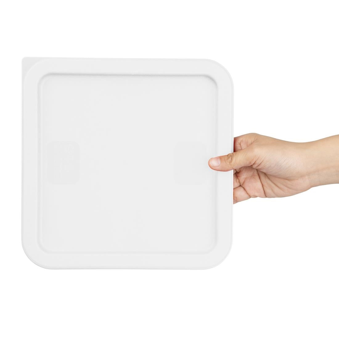 HY417 - Hygiplas Square Food Storage Container Lid White Medium