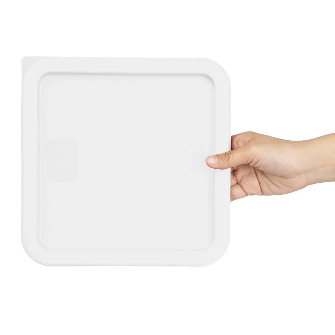 HY417 - Hygiplas Square Food Storage Container Lid White Medium