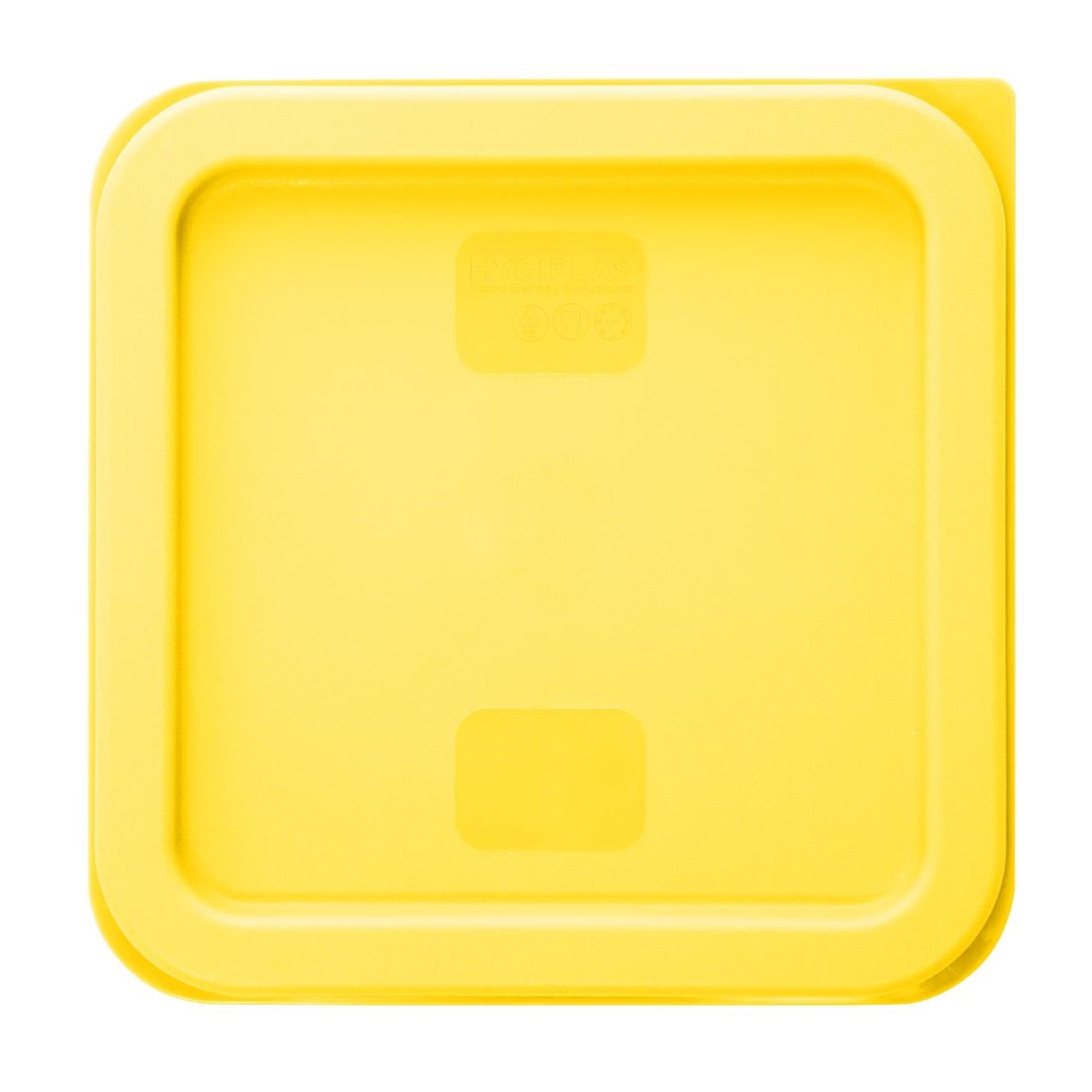 HY419 - Hygiplas Square Food Storage Container Lid Yellow Small