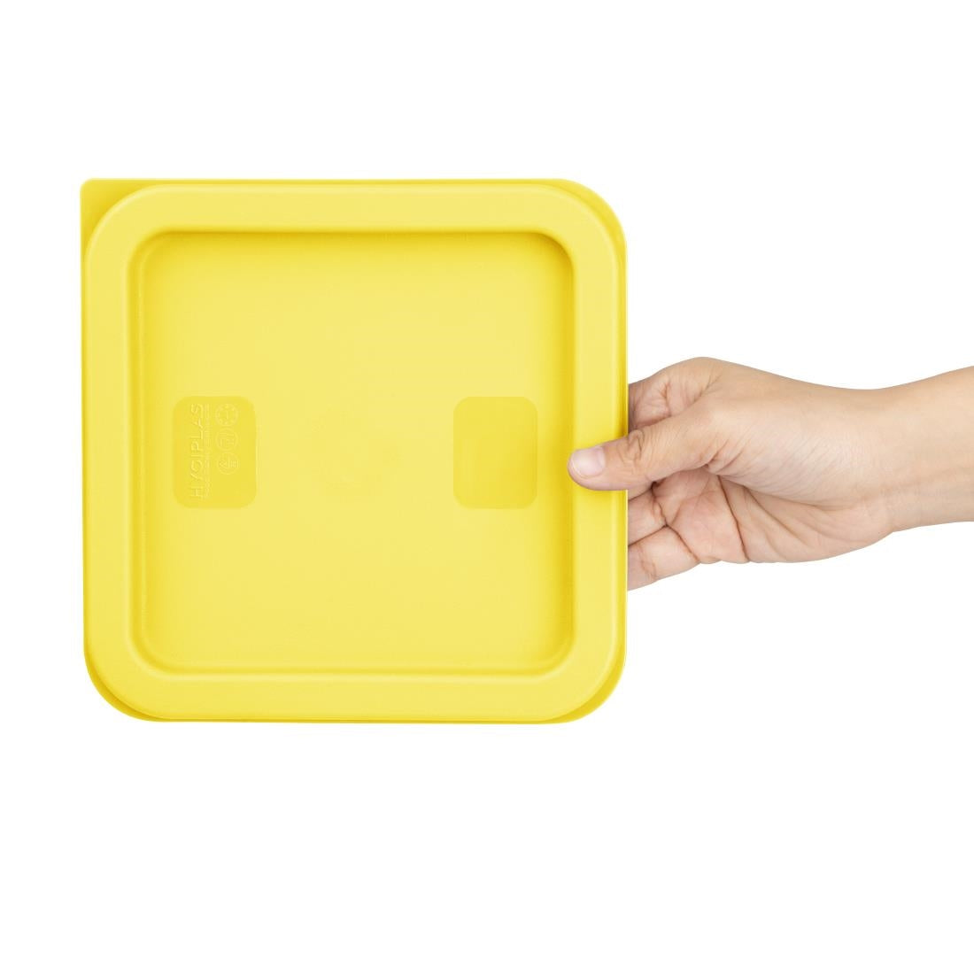 HY419 - Hygiplas Square Food Storage Container Lid Yellow Small
