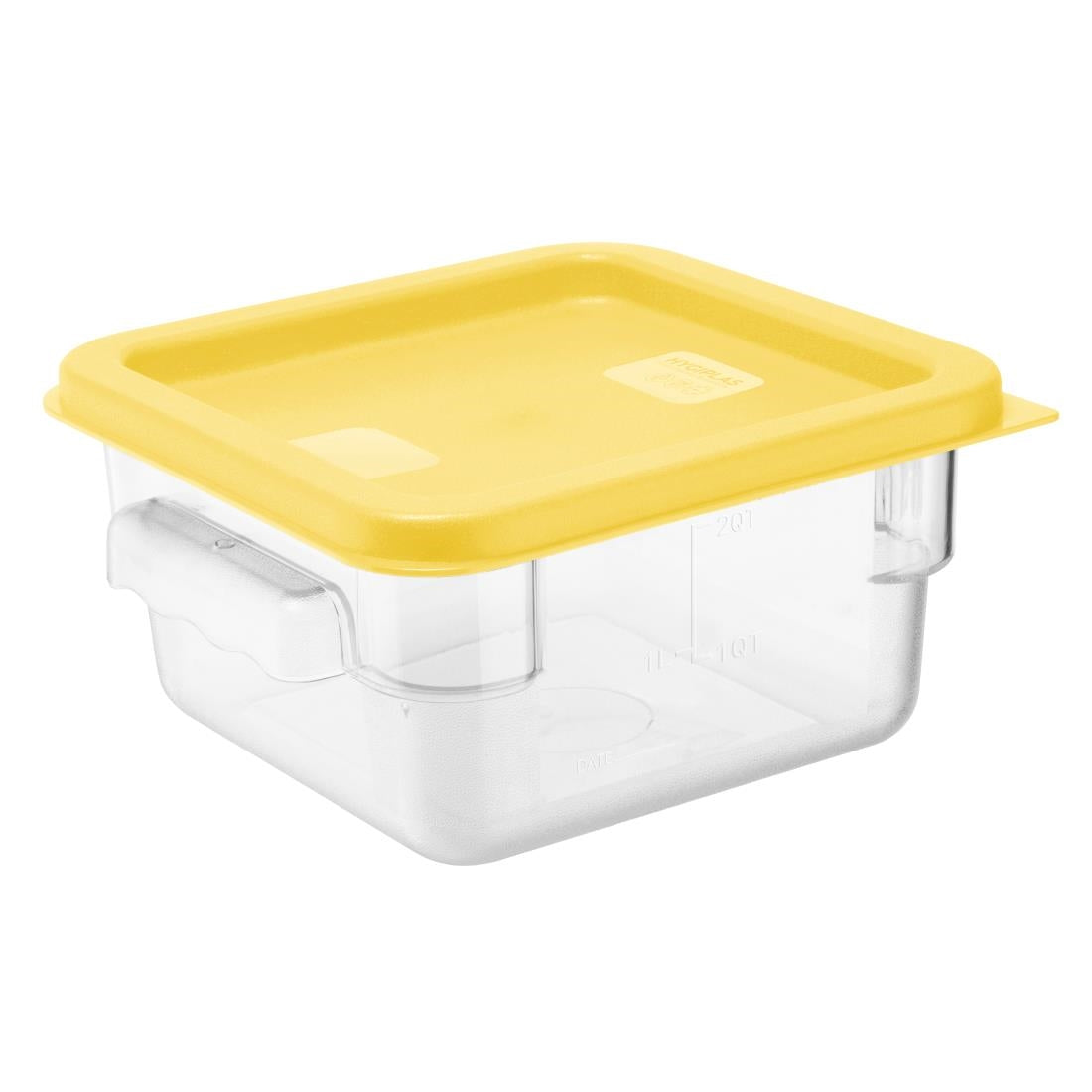 HY419 - Hygiplas Square Food Storage Container Lid Yellow Small