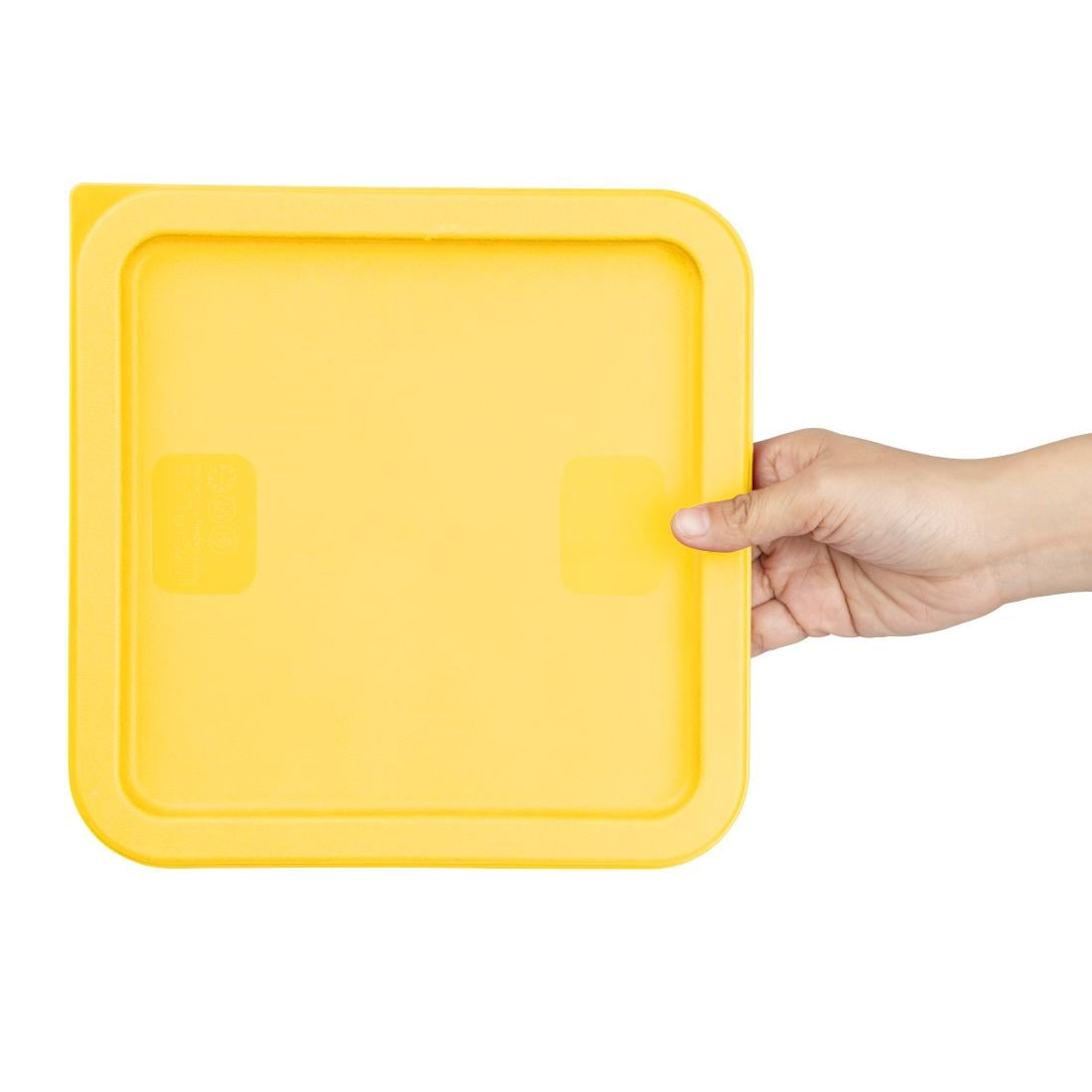 HY420 - Hygiplas Square Food Storage Container Lid Yellow Medium