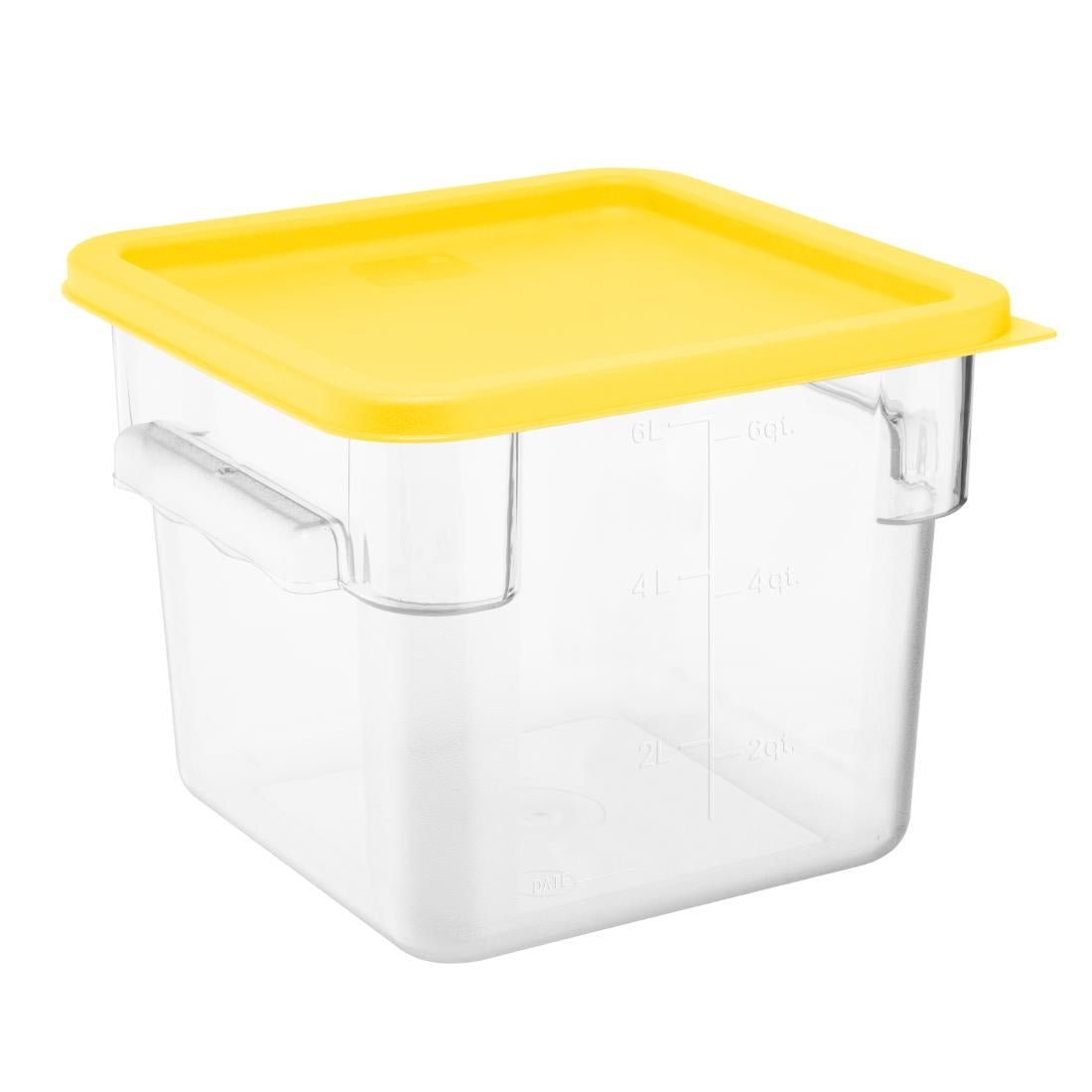 HY420 - Hygiplas Square Food Storage Container Lid Yellow Medium