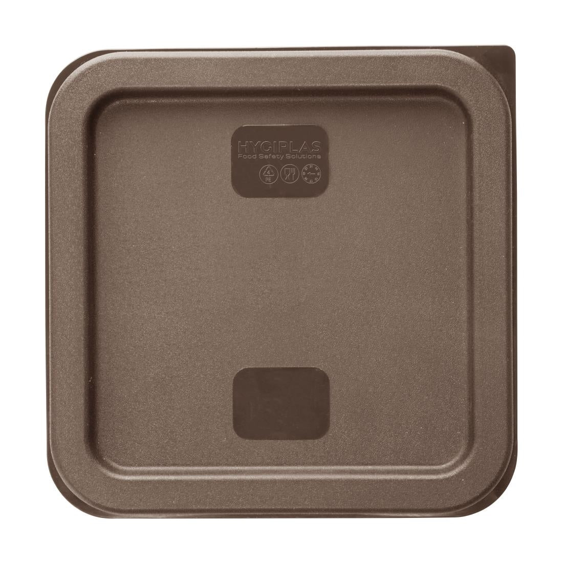 HY422 - Hygiplas Square Food Storage Container Lid Brown Small
