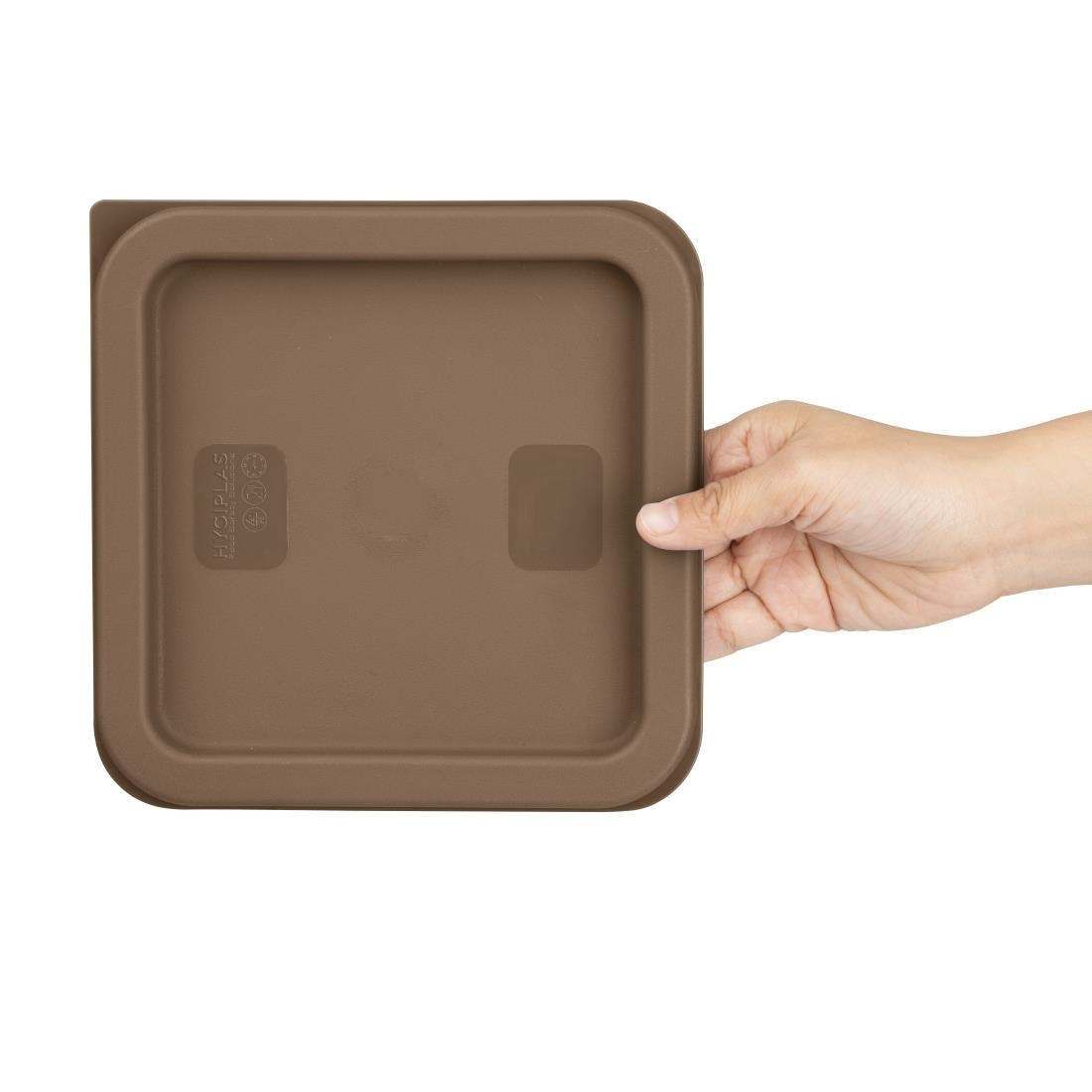 HY422 - Hygiplas Square Food Storage Container Lid Brown Small