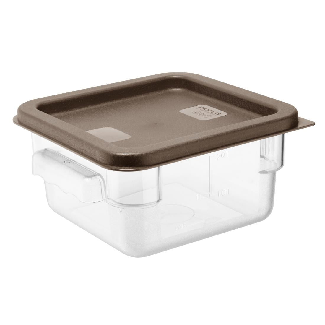 HY422 - Hygiplas Square Food Storage Container Lid Brown Small