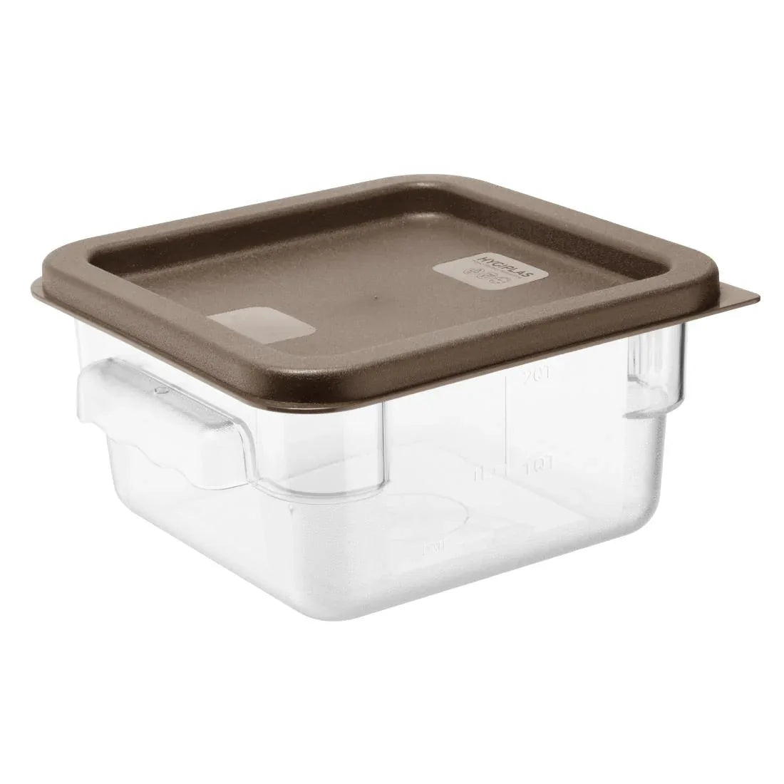 HY422 - Hygiplas Square Food Storage Container Lid Brown Small