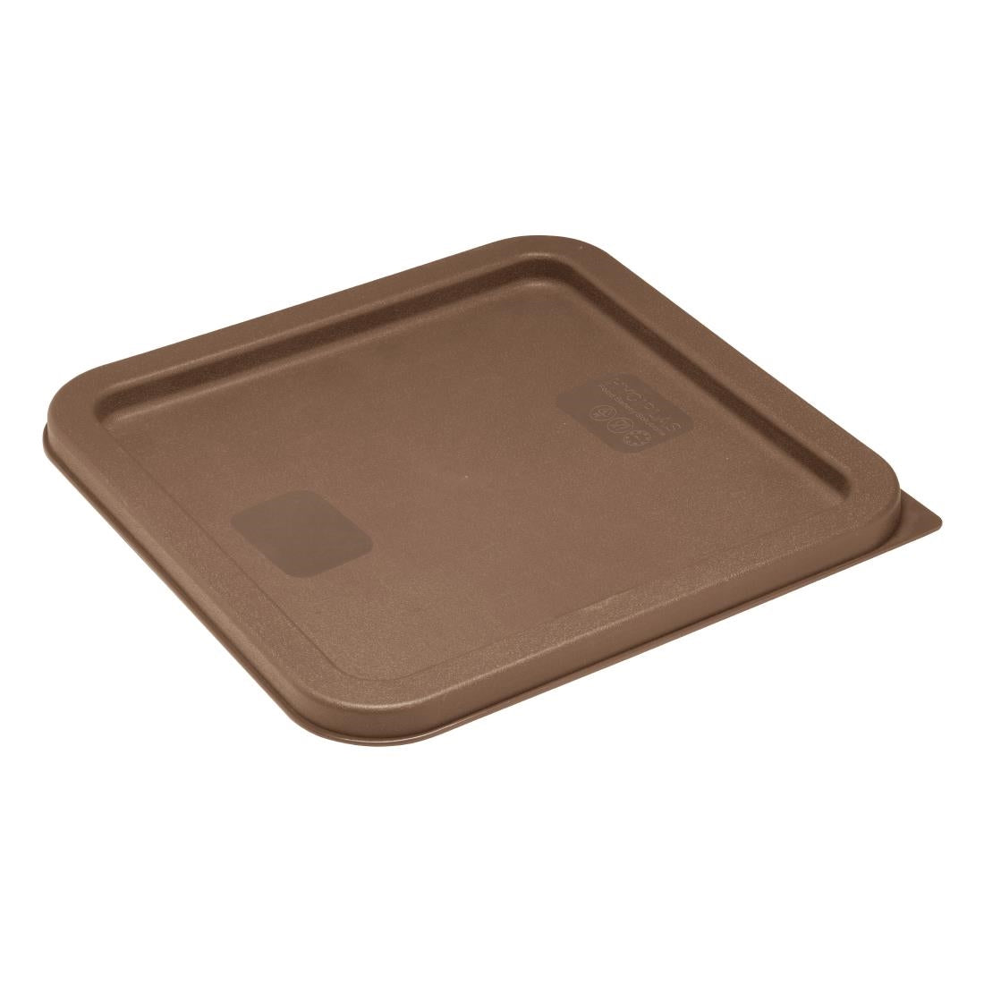 HY423 - Hygiplas Square Food Storage Container Lid Brown Medium