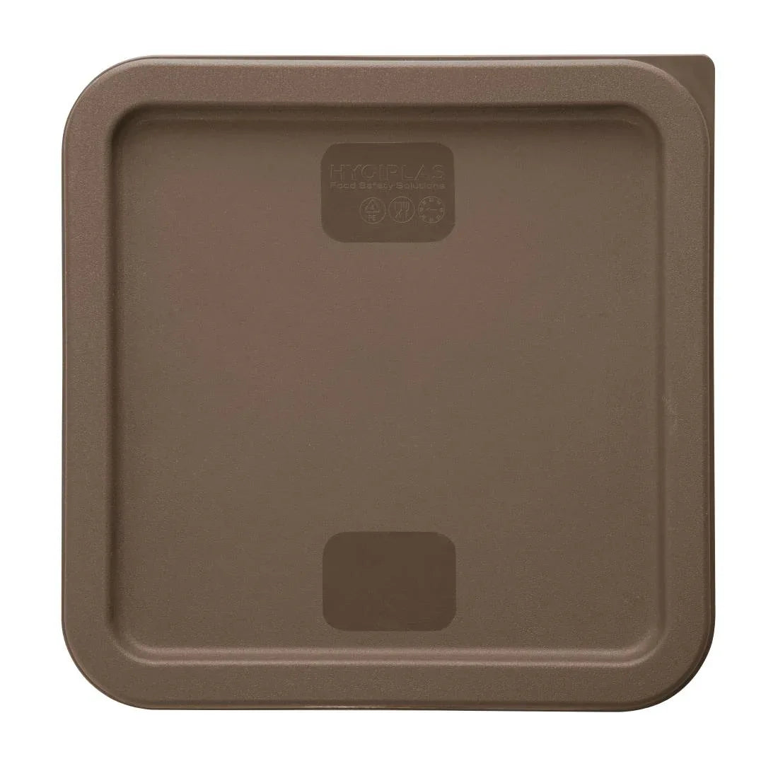 HY423 - Hygiplas Square Food Storage Container Lid Brown Medium