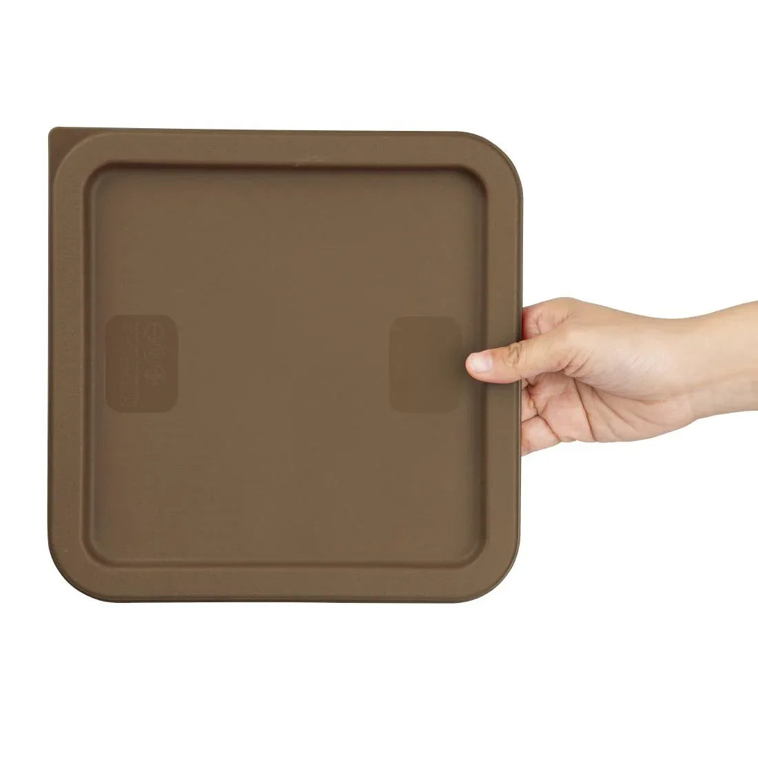HY423 - Hygiplas Square Food Storage Container Lid Brown Medium