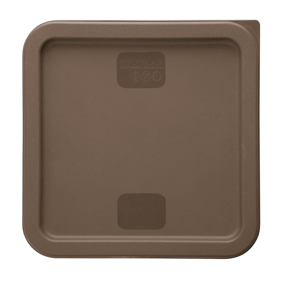 HY424 - Hygiplas Square Food Storage Container Lid Brown Large
