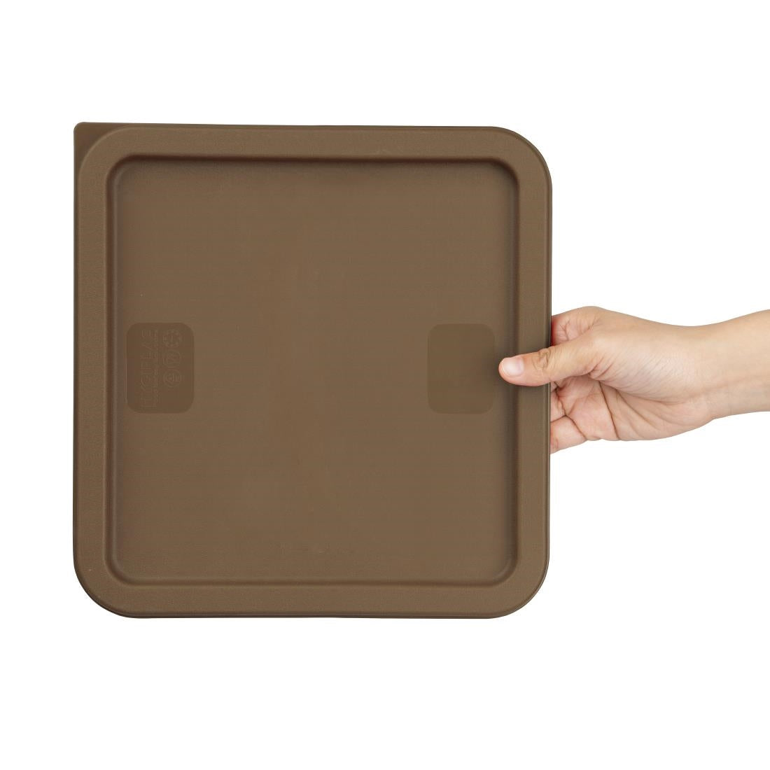 HY424 - Hygiplas Square Food Storage Container Lid Brown Large