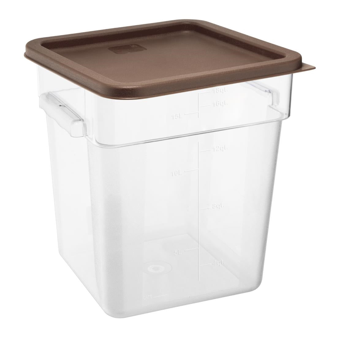 HY424 - Hygiplas Square Food Storage Container Lid Brown Large