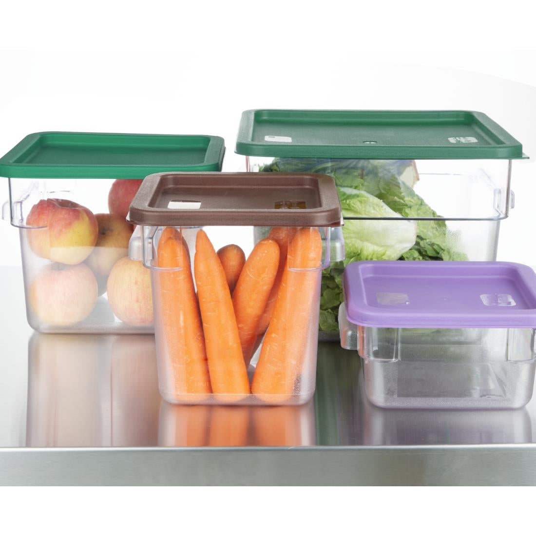 HY424 - Hygiplas Square Food Storage Container Lid Brown Large