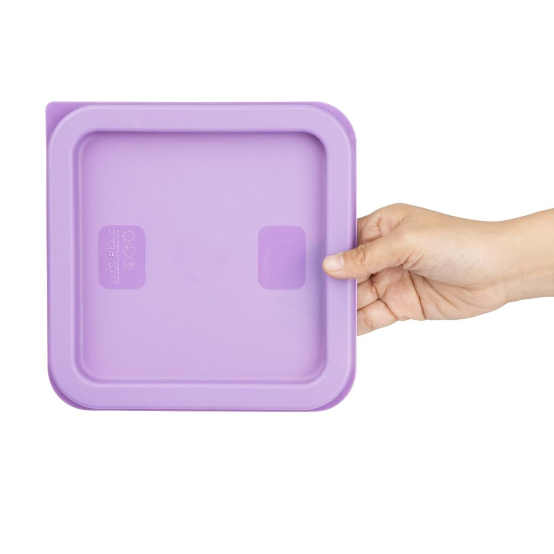 HY425 - Hygiplas Square Food Storage Container Lid Purple Small