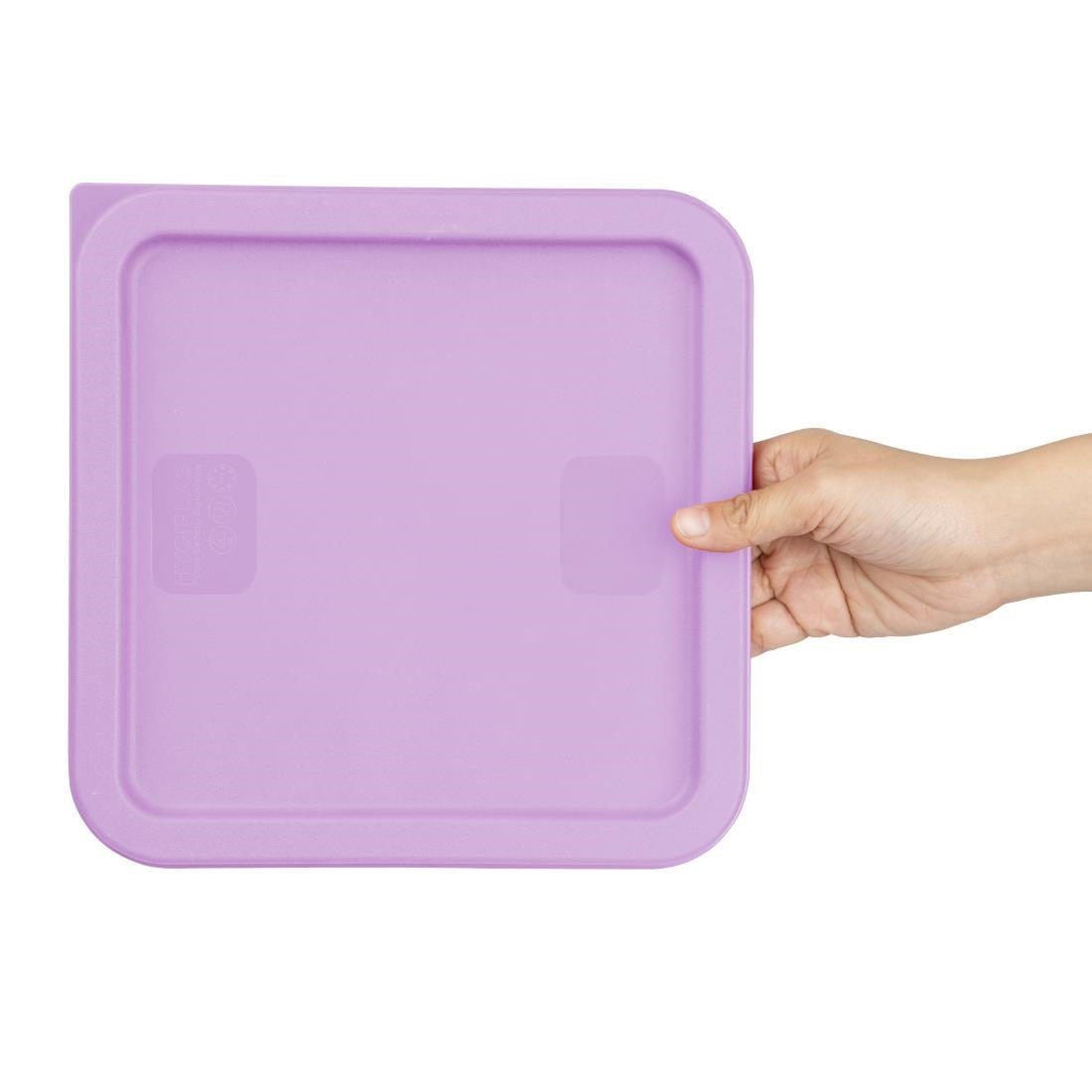 HY426 - Hygiplas Square Food Storage Container Lid Purple Medium