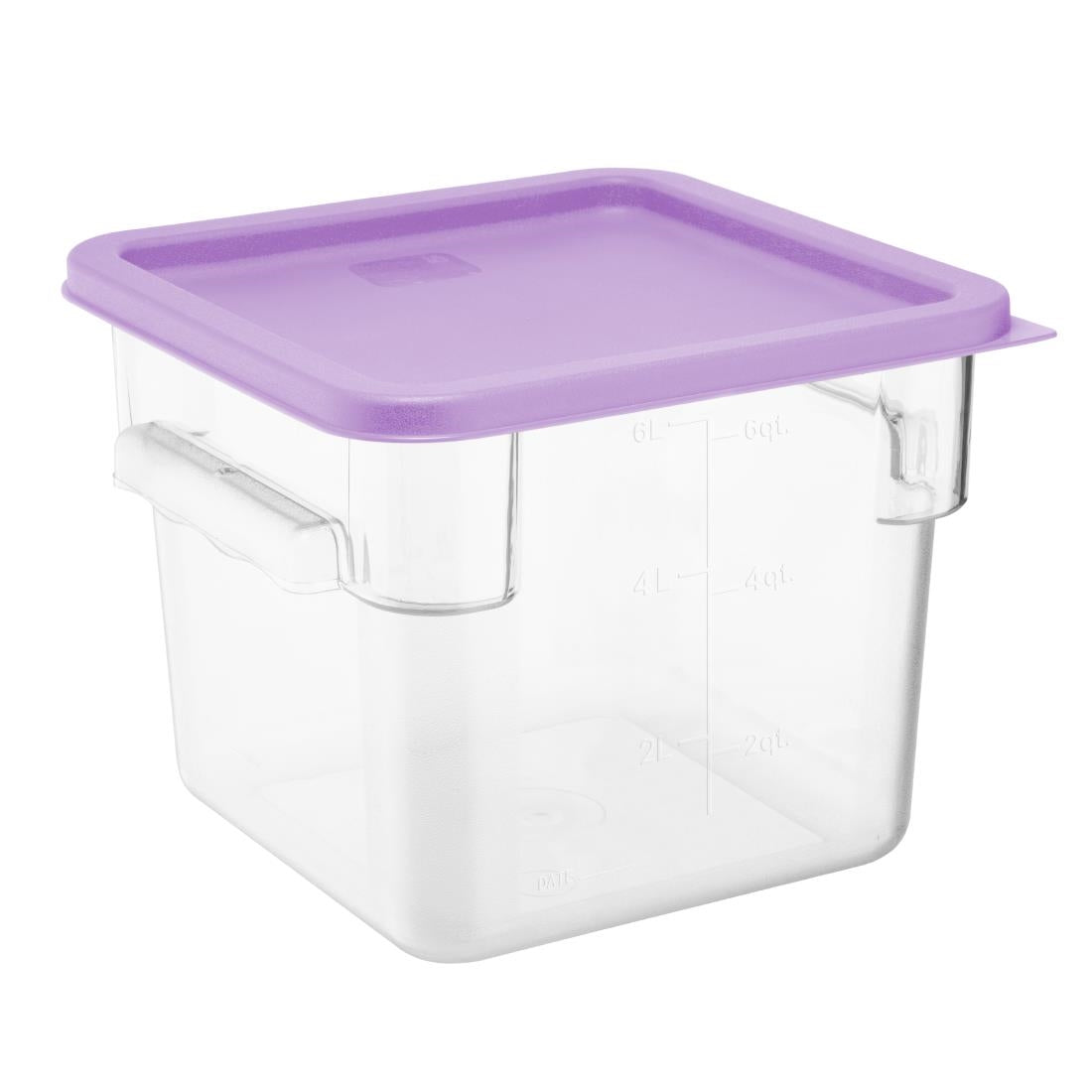 HY426 - Hygiplas Square Food Storage Container Lid Purple Medium