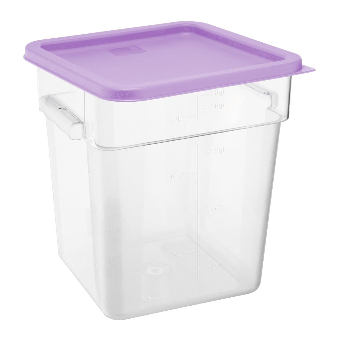 HY427 - Hygiplas Square Food Storage Container Lid Purple Large