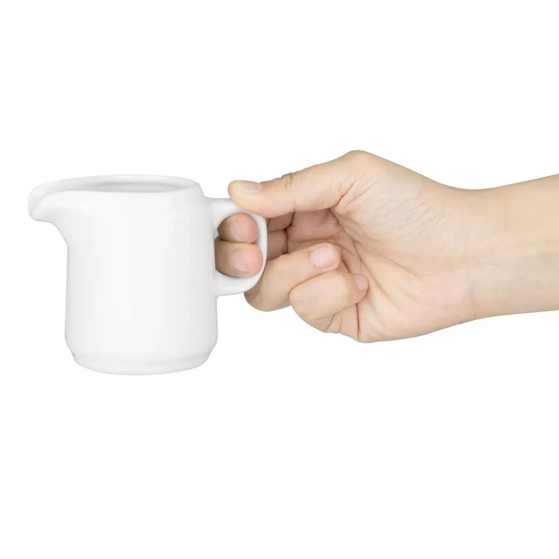 HY544 Olympia Whiteware Handled Jug - 130ml (Box 12)